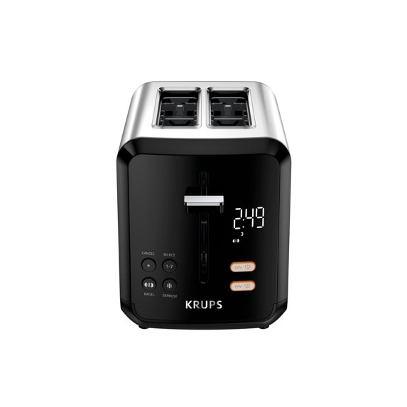 Krups My Memory Digital Stainless Steel, 2 Slot Toaster with Extra Large LED Display, KH320D50