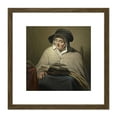 thumbnail image 1 of Kruseman Old Woman Reading 8X8 Inch Square Wooden Framed Wall Art Print Picture with Mount, 1 of 4