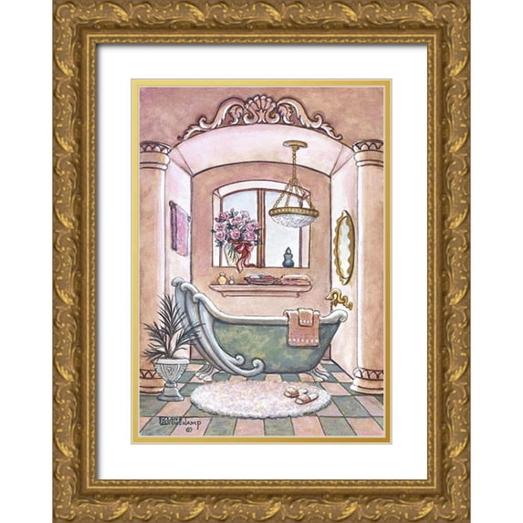 Kruskamp, Janet 11x14 Gold Ornate Wood Framed with Double Matting Museum Art Print Titled - Neoclassic Tub II