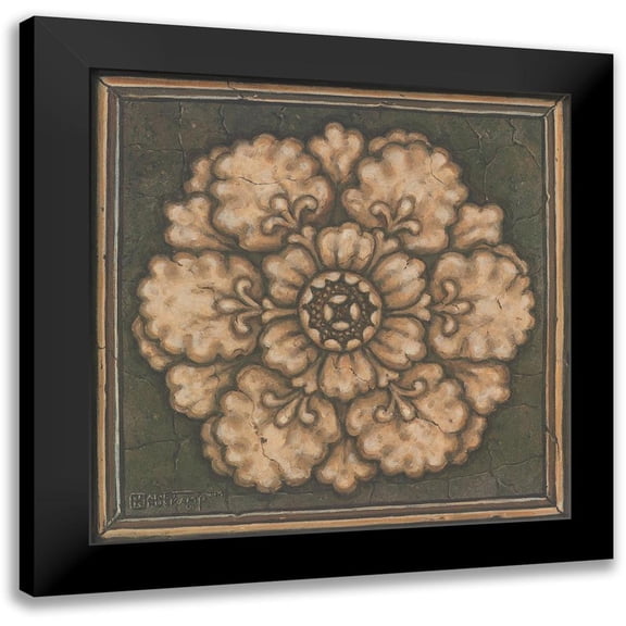 Kruskamp, Janet 12x12 Black Modern Framed Museum Art Print Titled - Rosette I