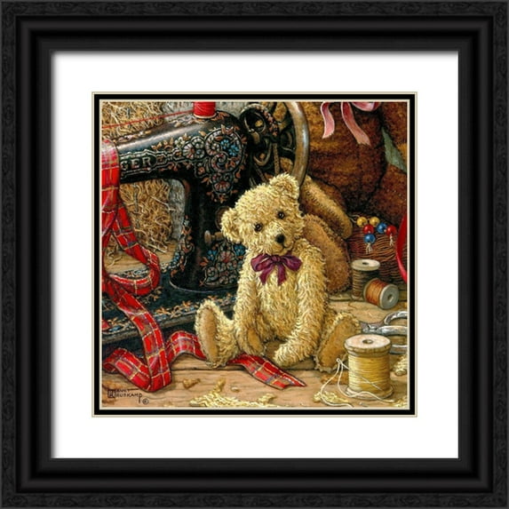 Kruskamp, Janet 12x12 Black Ornate Wood Framed with Double Matting Museum Art Print Titled - Brand New Bear I