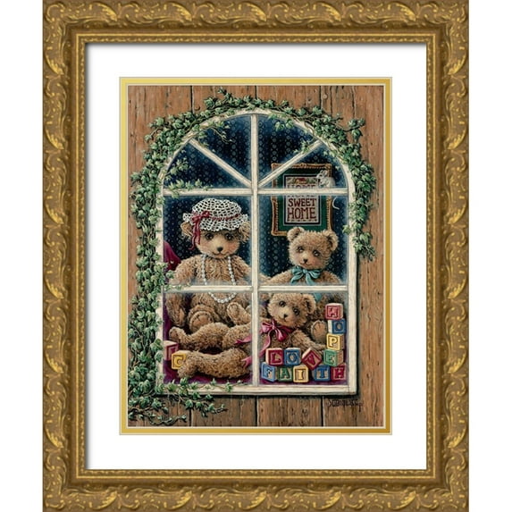 Kruskamp, Janet 12x14 Gold Ornate Wood Framed with Double Matting Museum Art Print Titled - Home Sweet Home