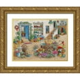 thumbnail image 1 of Kruskamp, Janet 14x12 Gold Ornate Wood Framed with Double Matting Museum Art Print Titled - Courtyard Flower Shoppe, 1 of 4