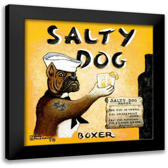 Kruskamp, Janet 15x15 Black Modern Framed Museum Art Print Titled - Salty Dog