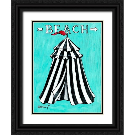 Kruskamp, Janet 19x24 Black Ornate Wood Framed with Double Matting Museum Art Print Titled - Beach I