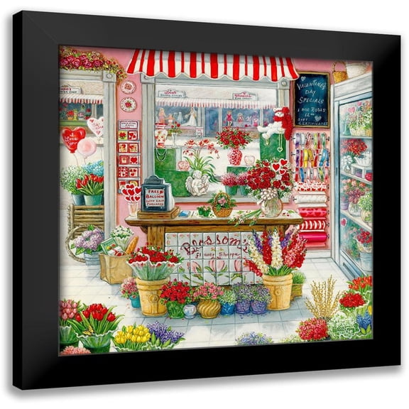 Kruskamp, Janet 20x20 Black Modern Framed Museum Art Print Titled - Blossoms Flower Shoppe