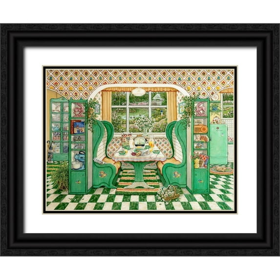 Kruskamp, Janet 24x19 Black Ornate Wood Framed with Double Matting Museum Art Print Titled - 1940s Breakfast Nook