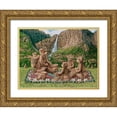 thumbnail image 1 of Kruskamp, Janet 32x25 Gold Ornate Wood Framed with Double Matting Museum Art Print Titled - Basket Weavers, 1 of 4