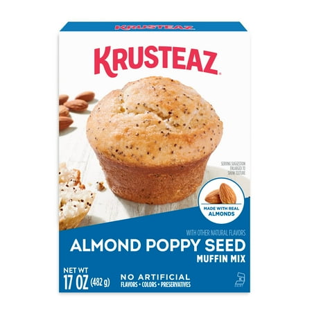 Krusteaz Almond Poppy Seed Muffin Mix, Almond Poppy Seed Muffins Made With Real Almonds, 17 oz Box
