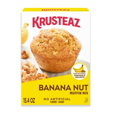 Krusteaz Banana Nut Muffin Mix, Banana Nut Muffins Made With Real Bananas and Real Walnuts, 15.4 oz Box