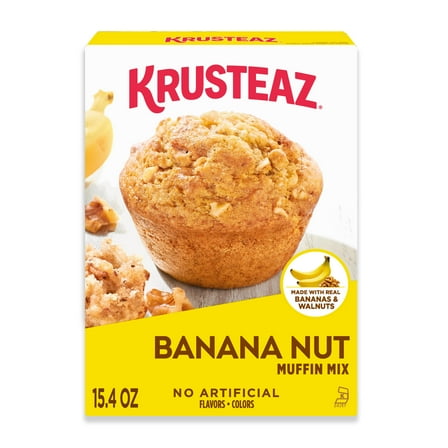 Krusteaz Banana Nut Muffin Mix, Banana Nut Muffins Made With Real Bananas and Real Walnuts, 15.4 oz Box