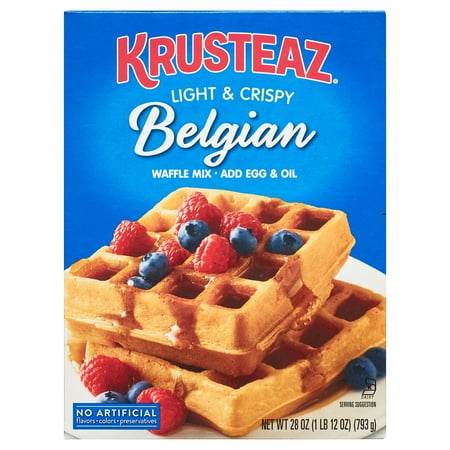 Krusteaz Belgian Waffle Mix, Light & Crispy, 28 oz Box