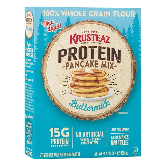 Krusteaz Buttermilk Protein Pancake Mix , 20 OZ (Pack - 2)
