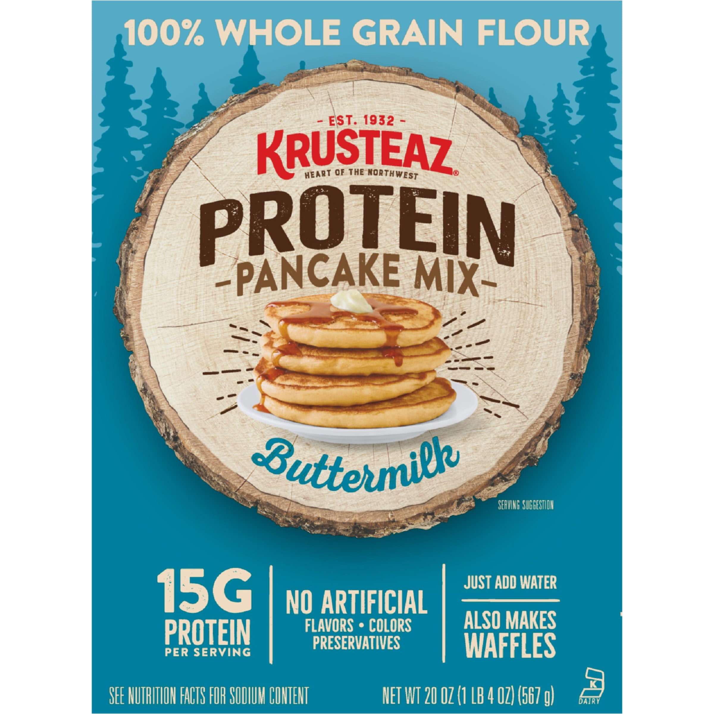 Krusteaz Buttermilk Protein Pancake Mix 20 oz. Box