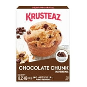 Krusteaz Chocolate Chunk Muffin Mix, Chocolate Chunk Muffins Made With Real Chocolate Chunks, 18.25 oz Box