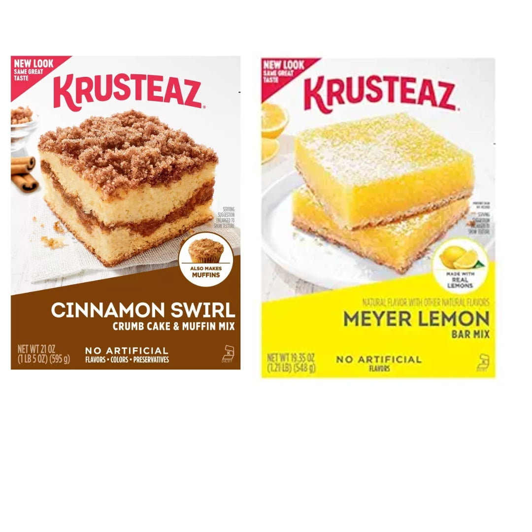Krusteaz Cinnamon Crumb Cake & Muffin Mix - 21oz & Krusteaz Meyer Lemon Bar Mix - 19.35oz