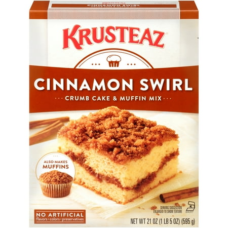 Krusteaz Cinnamon Swirl Crumb Cake & Muffin Mix, 21 oz (3-Pack)