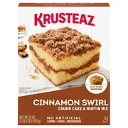 Krusteaz Cinnamon Swirl Crumb Cake and Muffin Mix, 21 oz Box