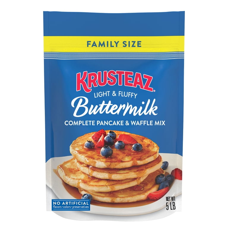 Krusteaz Complete Buttermilk Pancake and Waffle Mix 5 lb Bag Light