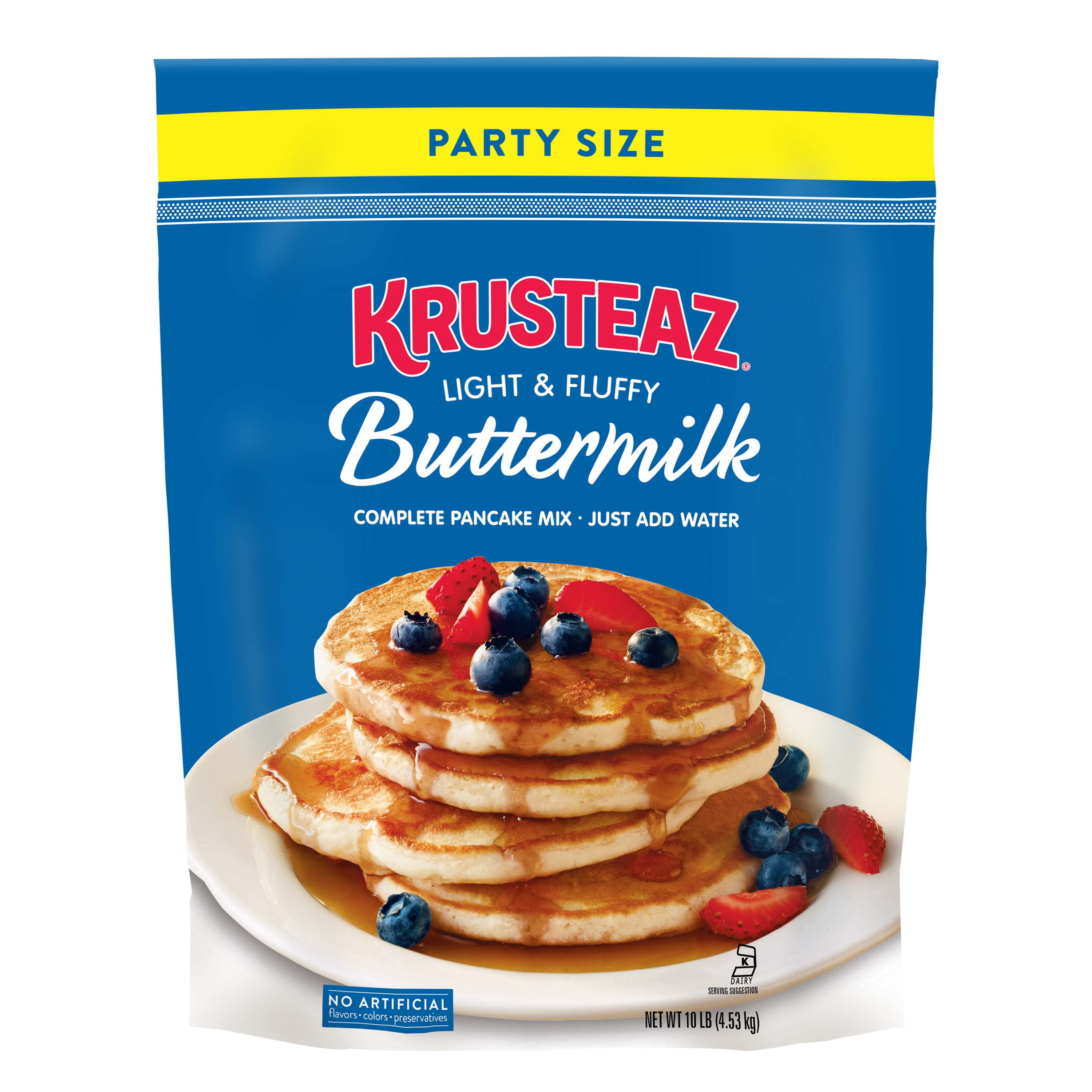 Krusteaz Complete Buttermilk Pancake and Waffle Mix, Light & Fluffy, Just Add Water,10 lb Bag
