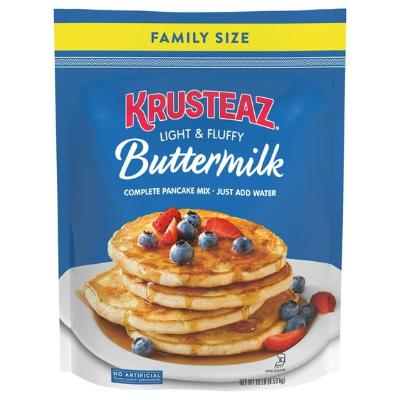 Krusteaz Complete Buttermilk Pancake and Waffle Mix, Light & Fluffy, Just Add Water,10 lb Bag