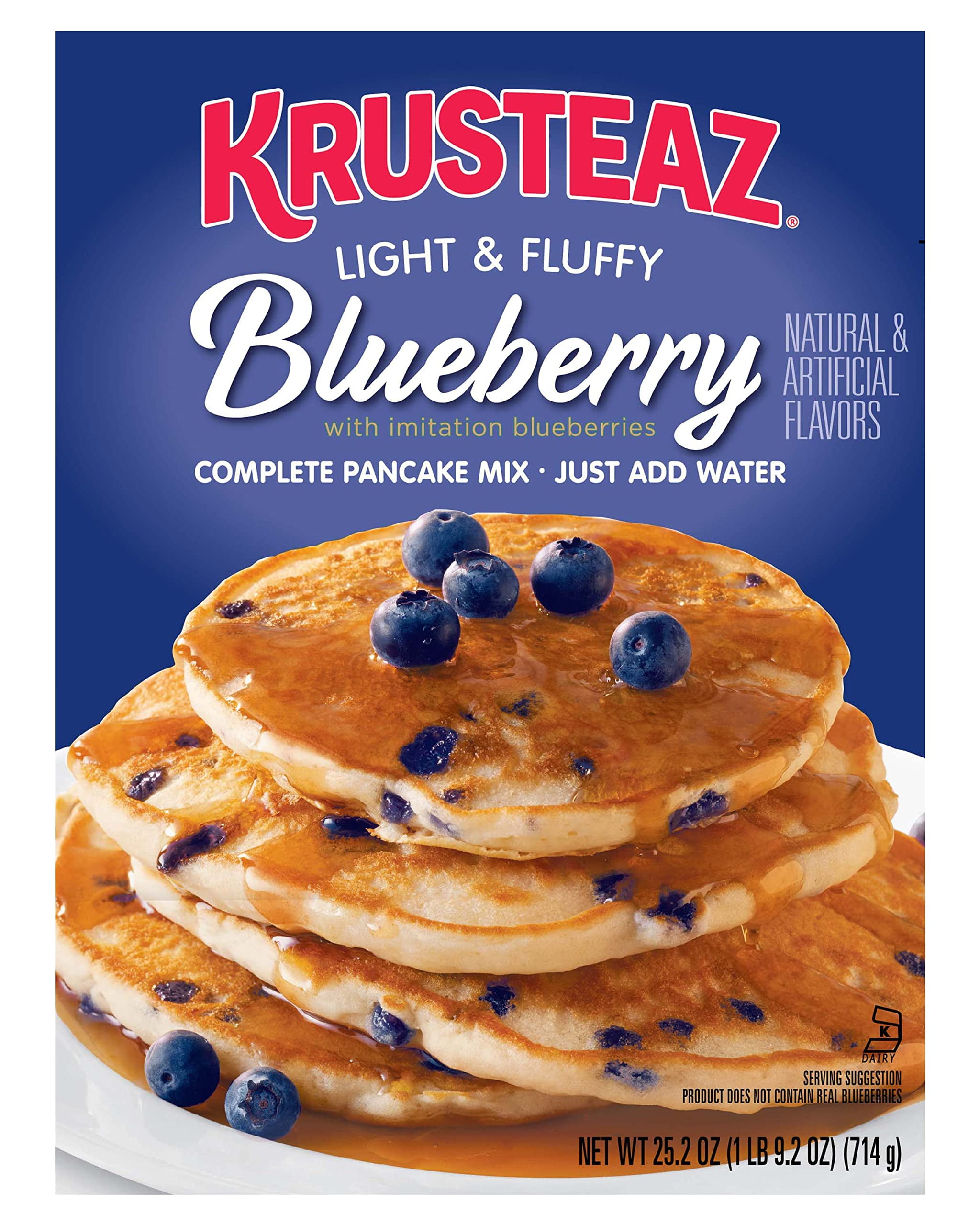 Krusteaz Complete Pancake Mix, Blueberry Pancake Mix, 25.2-Ounce Box (Pack Of 12)