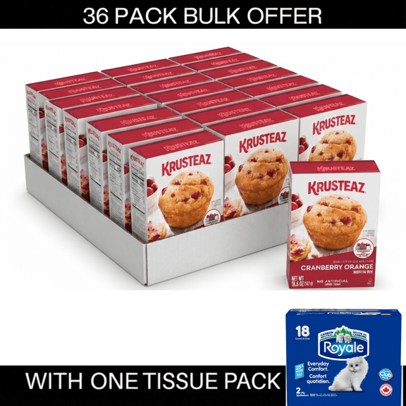 Krusteaz Cranberry Orange Muffin Mix, Cranberry Orange Muffins Made With Real Cranberries and Orange Zest, 18.6 oz