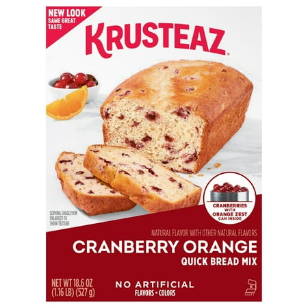 Krusteaz Cranberry Orange Quick Bread Mix, 18.6 oz, (6-Pack)