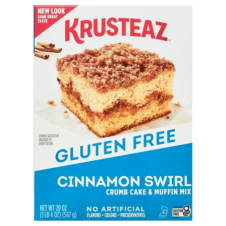 Krusteaz Gluten Free Cinnamon Swirl Crumb Cake & Muffin Mix, 20 oz Box