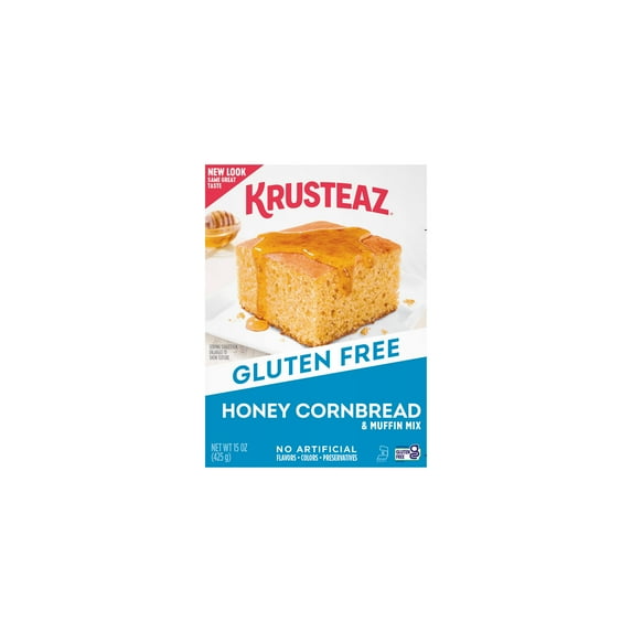 Krusteaz Gluten Free Honey Cornbread Mix, Made with Real Honey, 15 oz Box (Pack of 32)