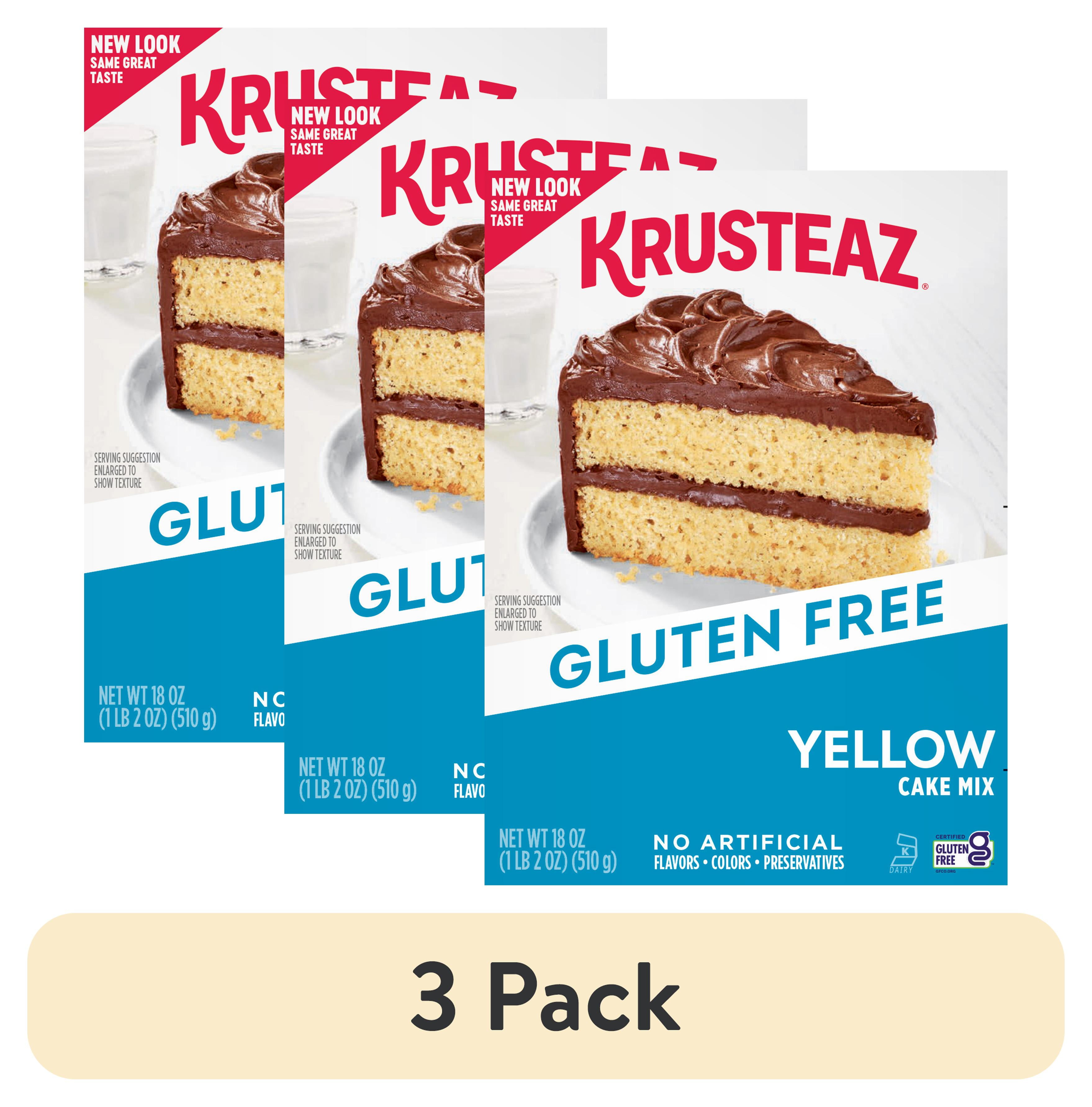 (3 pack) Krusteaz Gluten Free Yellow Cake Mix, No Artificial Flavors