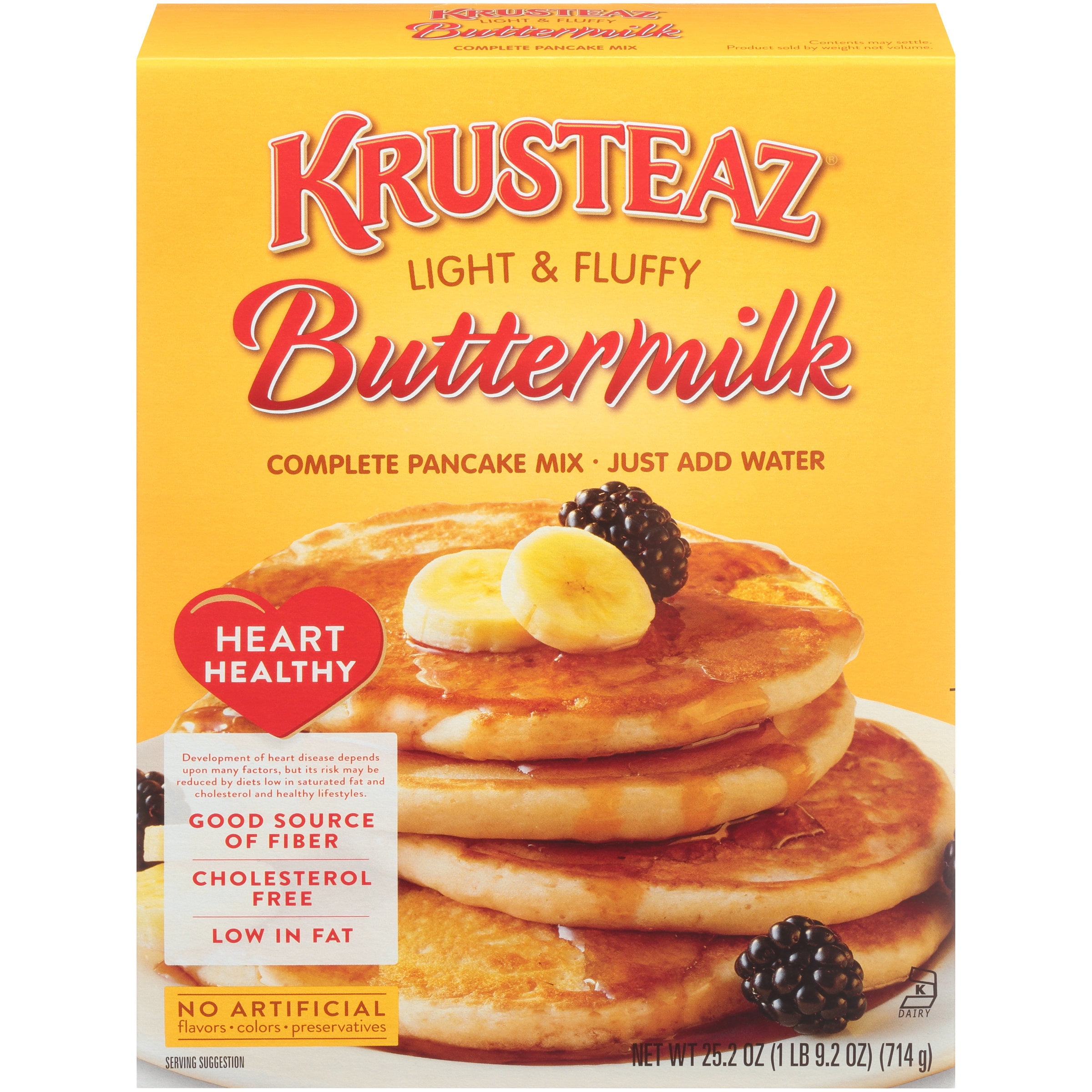 Krusteaz Heart Healthy Buttermilk Pancake Mix, 25.2 oz Box