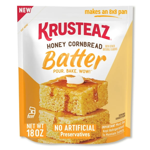 Krusteaz Refrigerated Honey Cornbread Batter, 18 oz Package