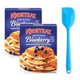 thumbnail image 1 of Krusteaz Light & Fluffy Blueberry Complete Pancake Mix, 25.2 oz Box (2 pack) and 8in Silicone Spatula (Color Varies), 1 of 5