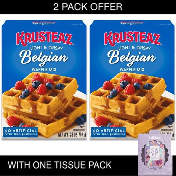 Krusteaz Light and Crispy Belgian Waffle Mix, Krusteaz Waffle Mix, 28 oz