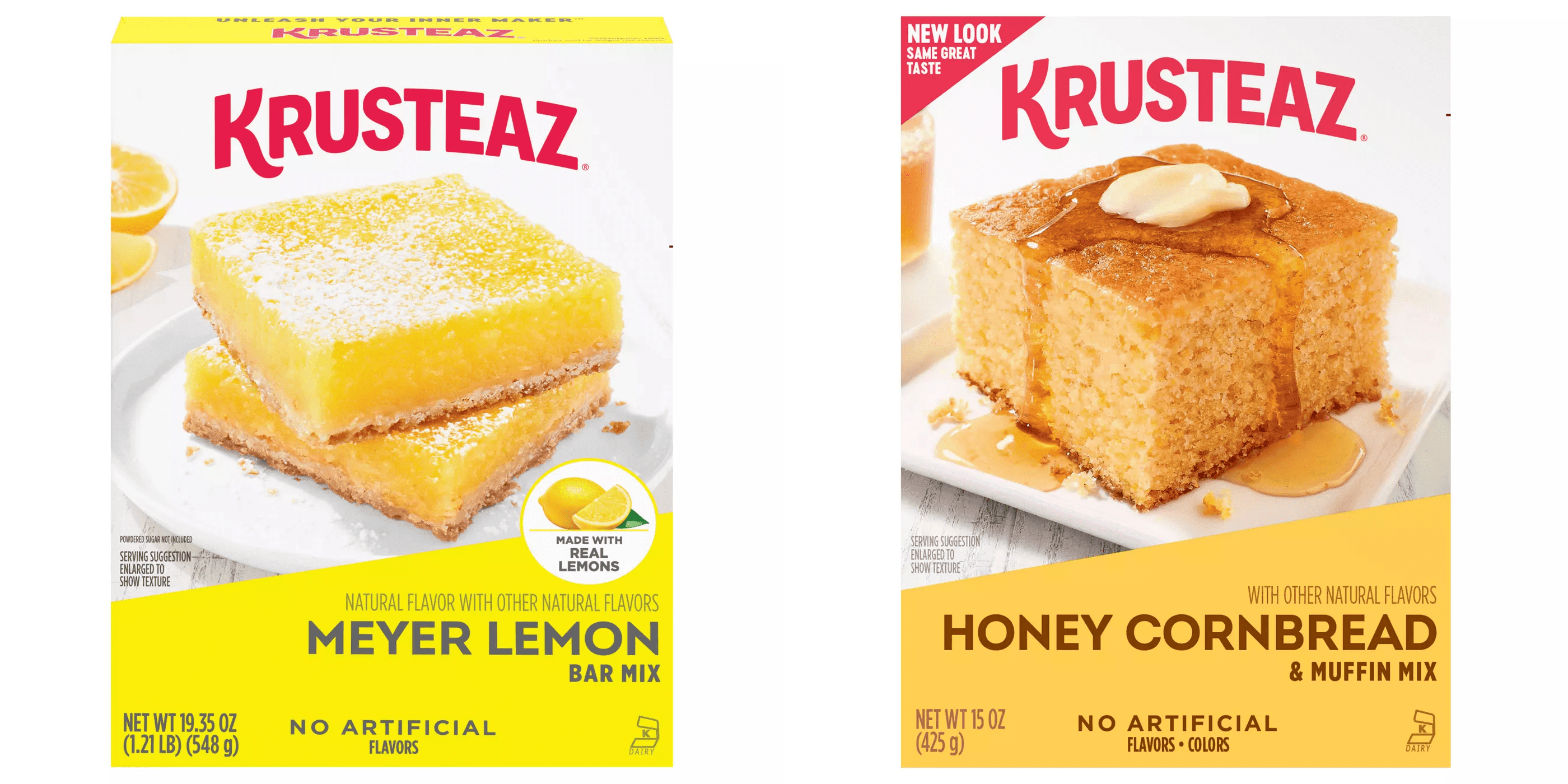Krusteaz Meyer Lemon Bar Mix, 19.35 oz&Krusteaz Honey Cornbread ...