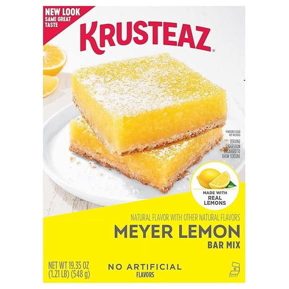 Krusteaz Meyer Lemon Bar Mix, Made with Real Lemons, 19.35 oz Box