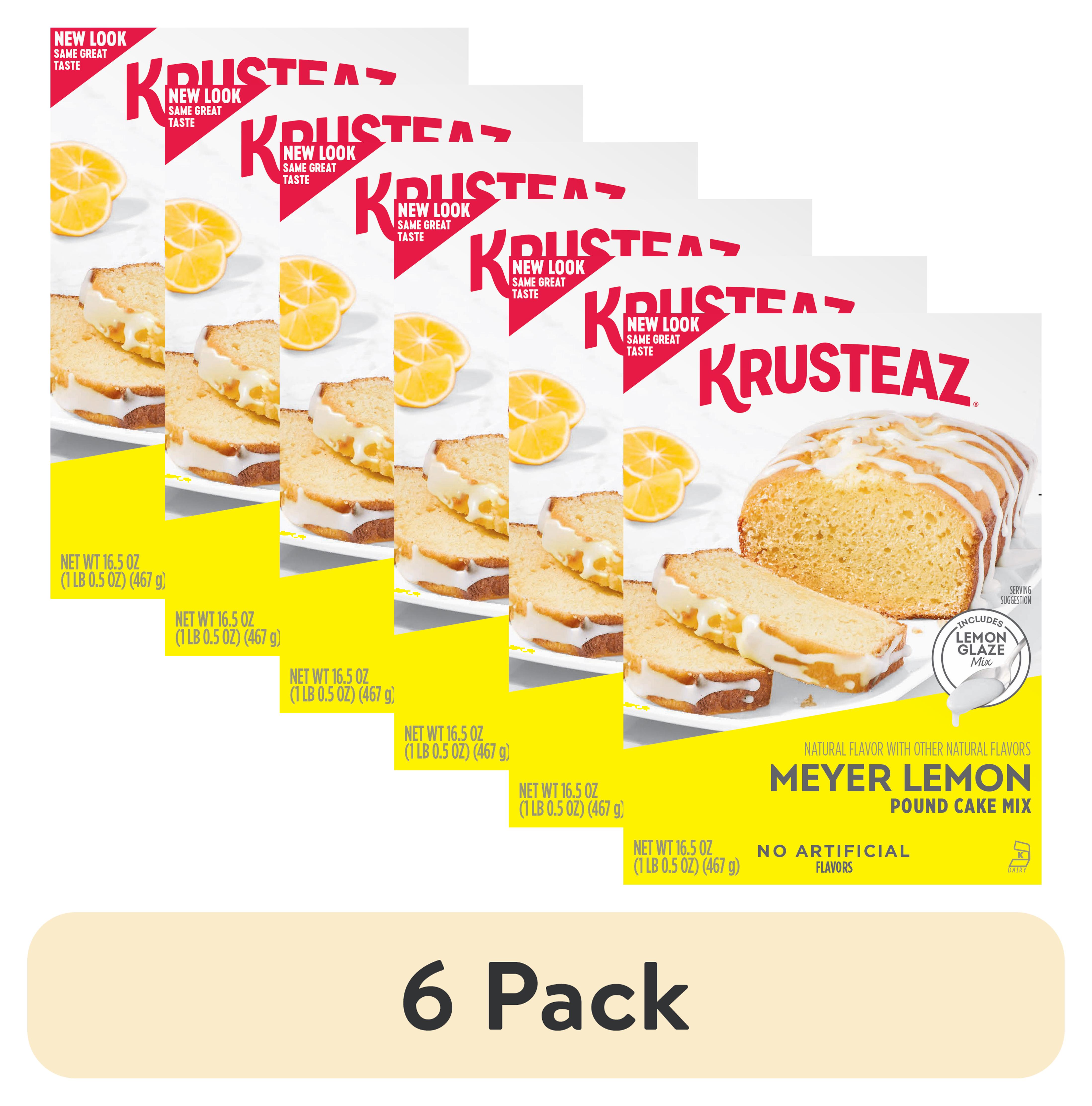 (6 pack) Krusteaz Meyer Lemon Pound Cake and Glaze Mix, 16.5 oz Box ...