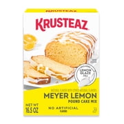 Krusteaz Meyer Lemon Pound Cake Mix, Pound Cake Baking Mix with Lemon Flavored Glaze, 16.5 oz Box