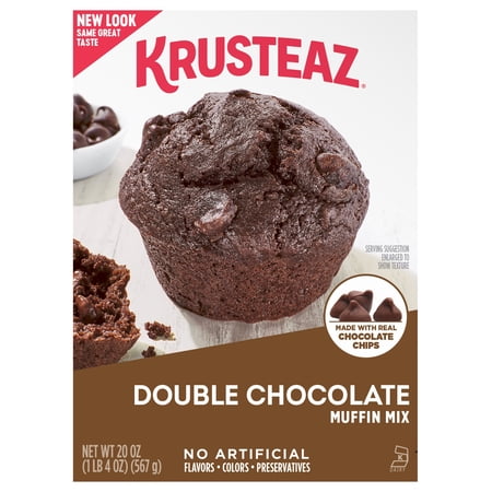 Krusteaz Muffin Mix, Double Chocolate Muffin Mix, 20 OZ Box (6-Pack)