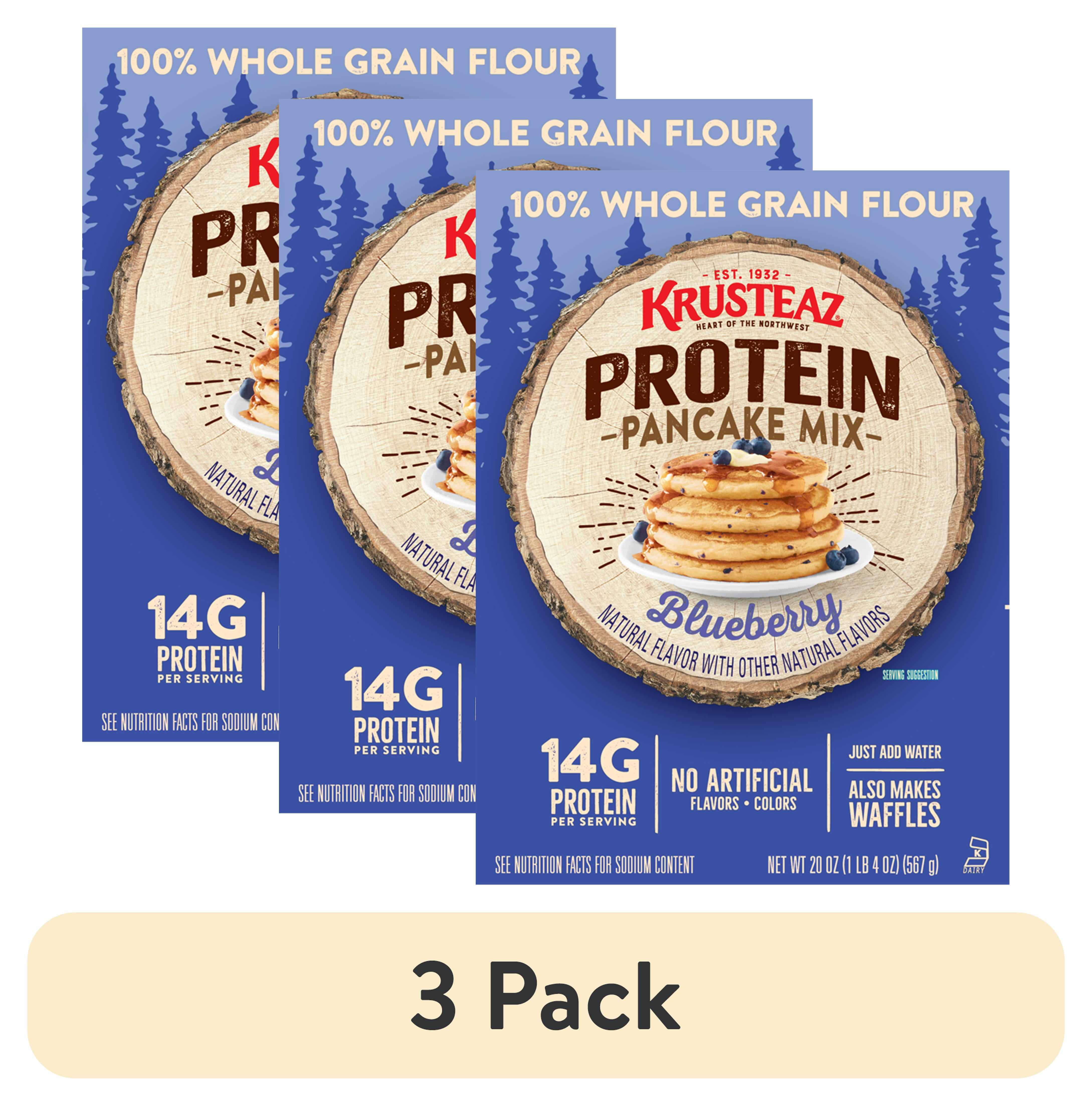 (3 pack) Krusteaz Protein Blueberry Pancake and Waffle Mix, 14g Protein