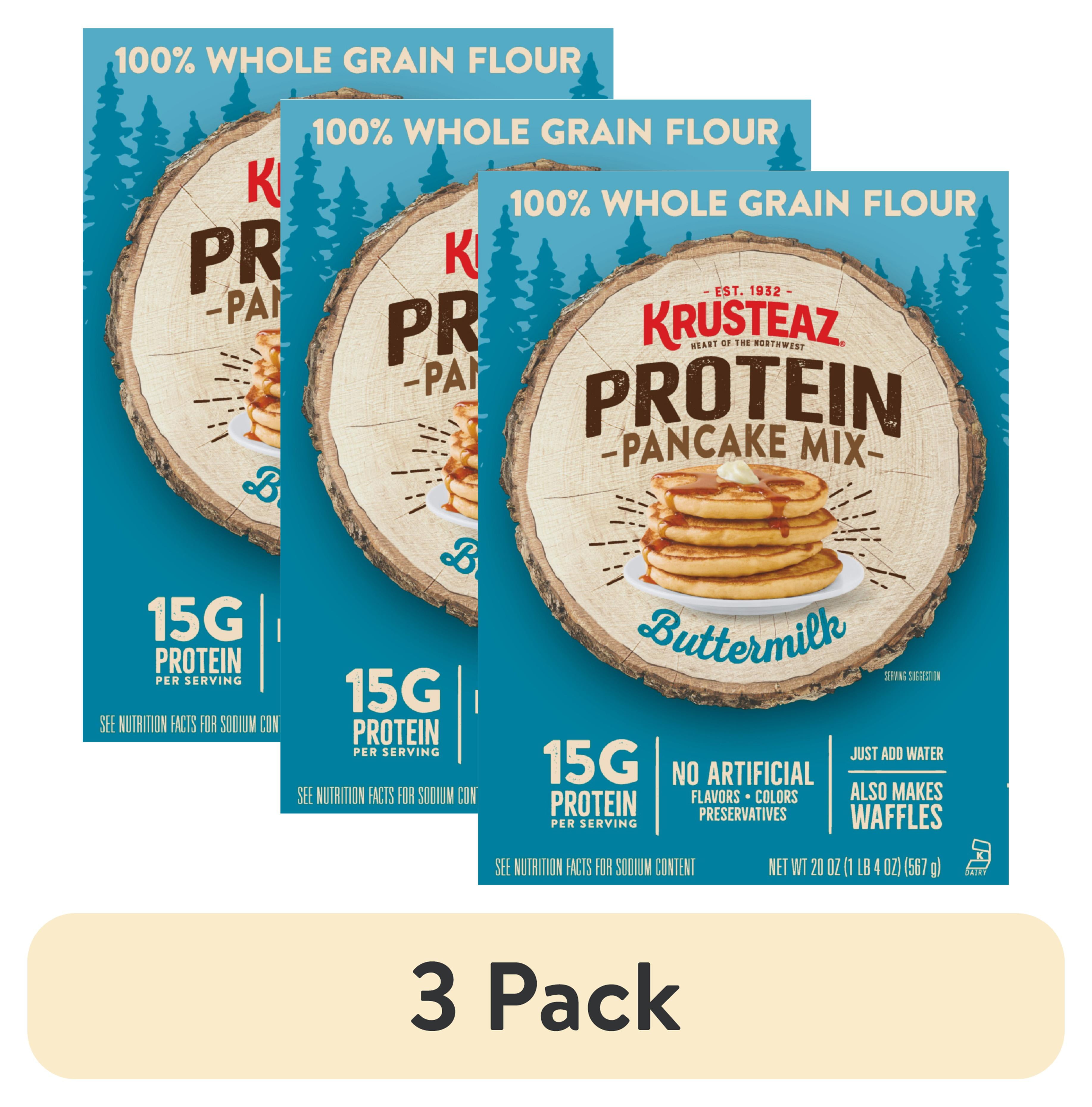 Krusteaz Protein Buttermilk Pancake and Waffle Mix, 15g Protein Per