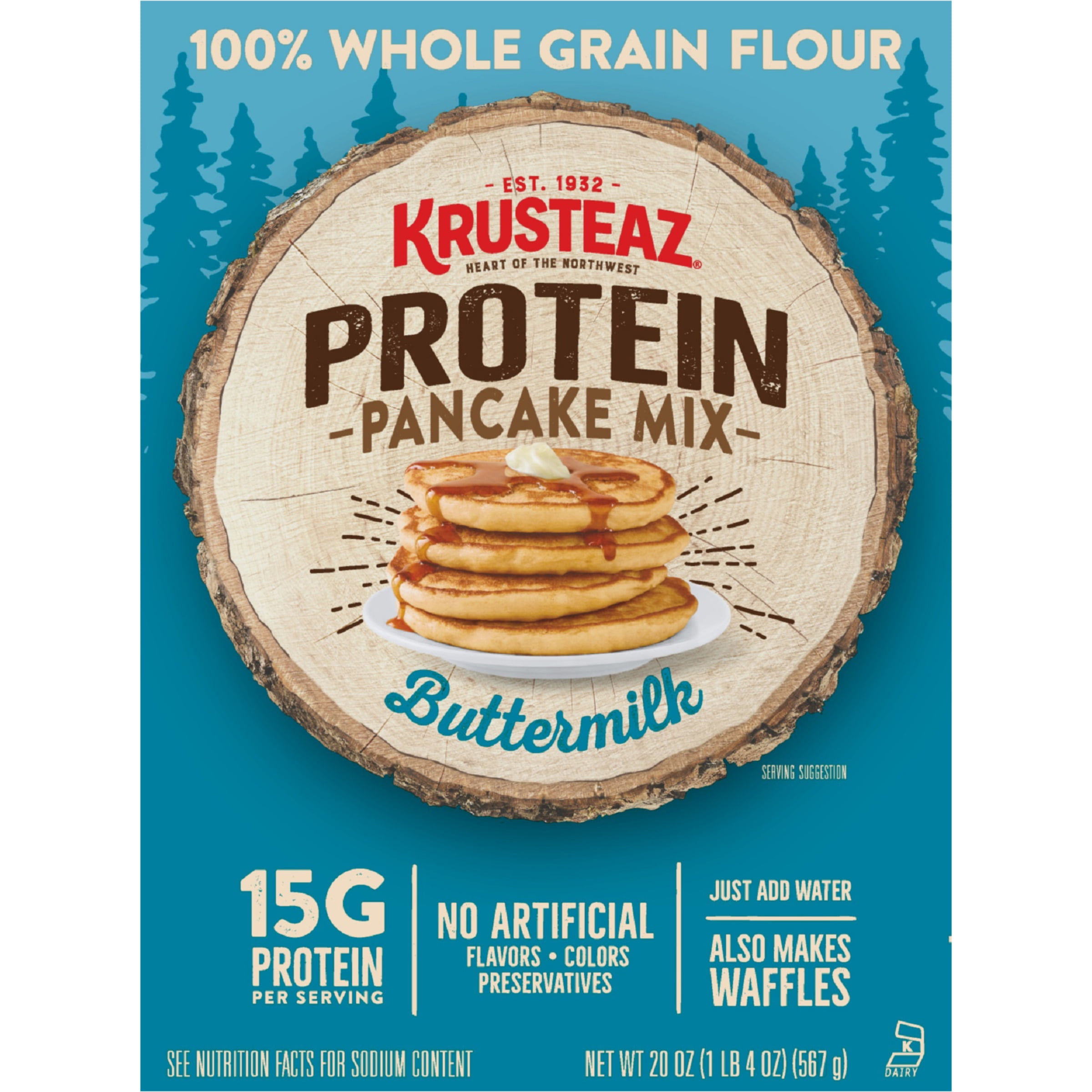 forestille Total tale Krusteaz Protein Buttermilk Pancake and Waffle Mix, 15g Protein Per  Serving, 20 oz Box - Walmart.com