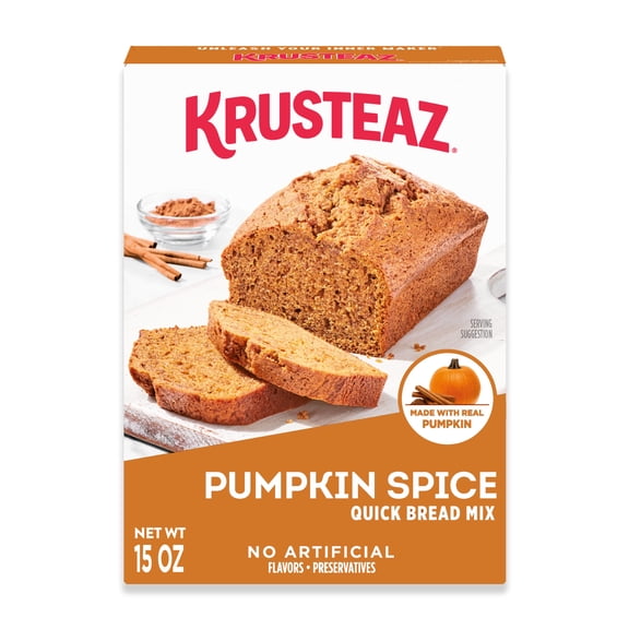 Krusteaz Pumpkin Spice Quick Bread Mix, Baking Mix Made With Real Pumpkin, 15 Oz Box