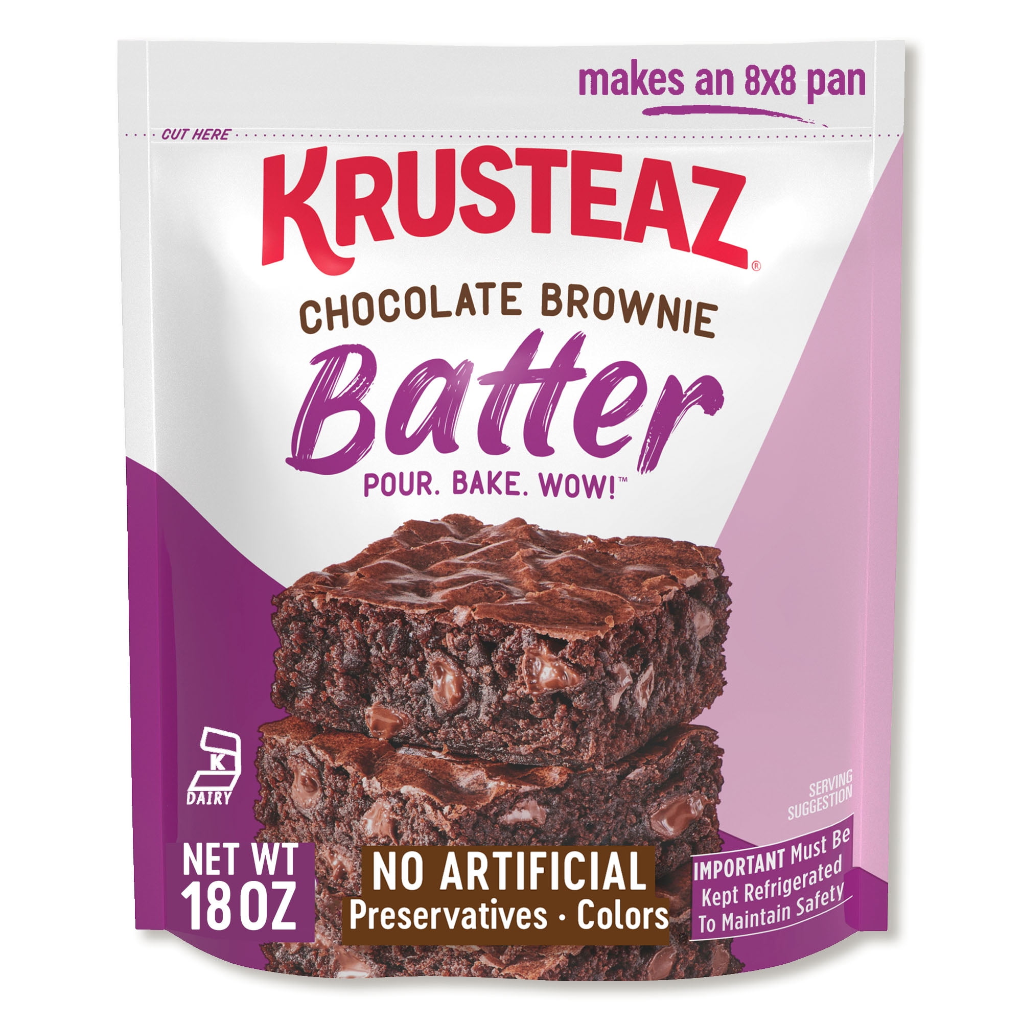Krusteaz Refrigerated Chocolate Brownie Batter, 18 oz Package