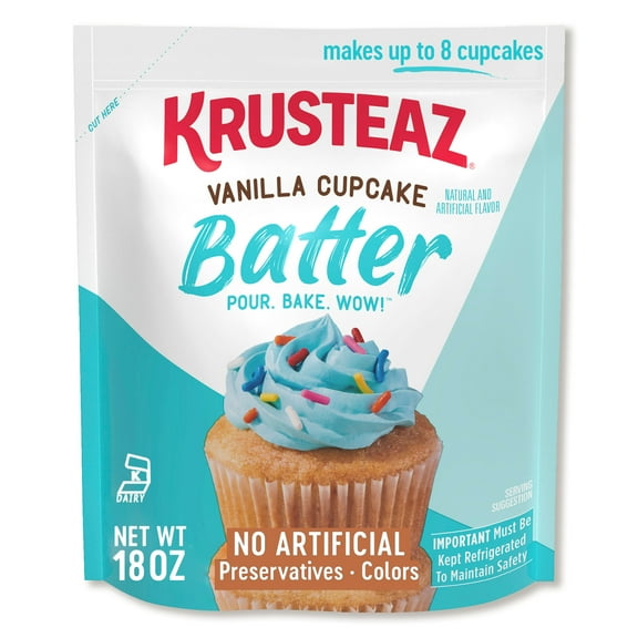 Krusteaz Refrigerated Vanilla Cupcake Batter, 18 oz Package