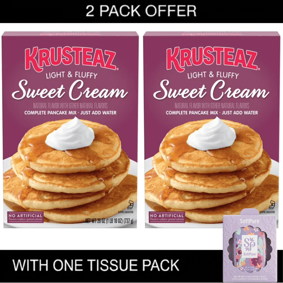 Krusteaz Sweet Cream Pancake and Waffle Mix, Light & Fluffy, 26 oz