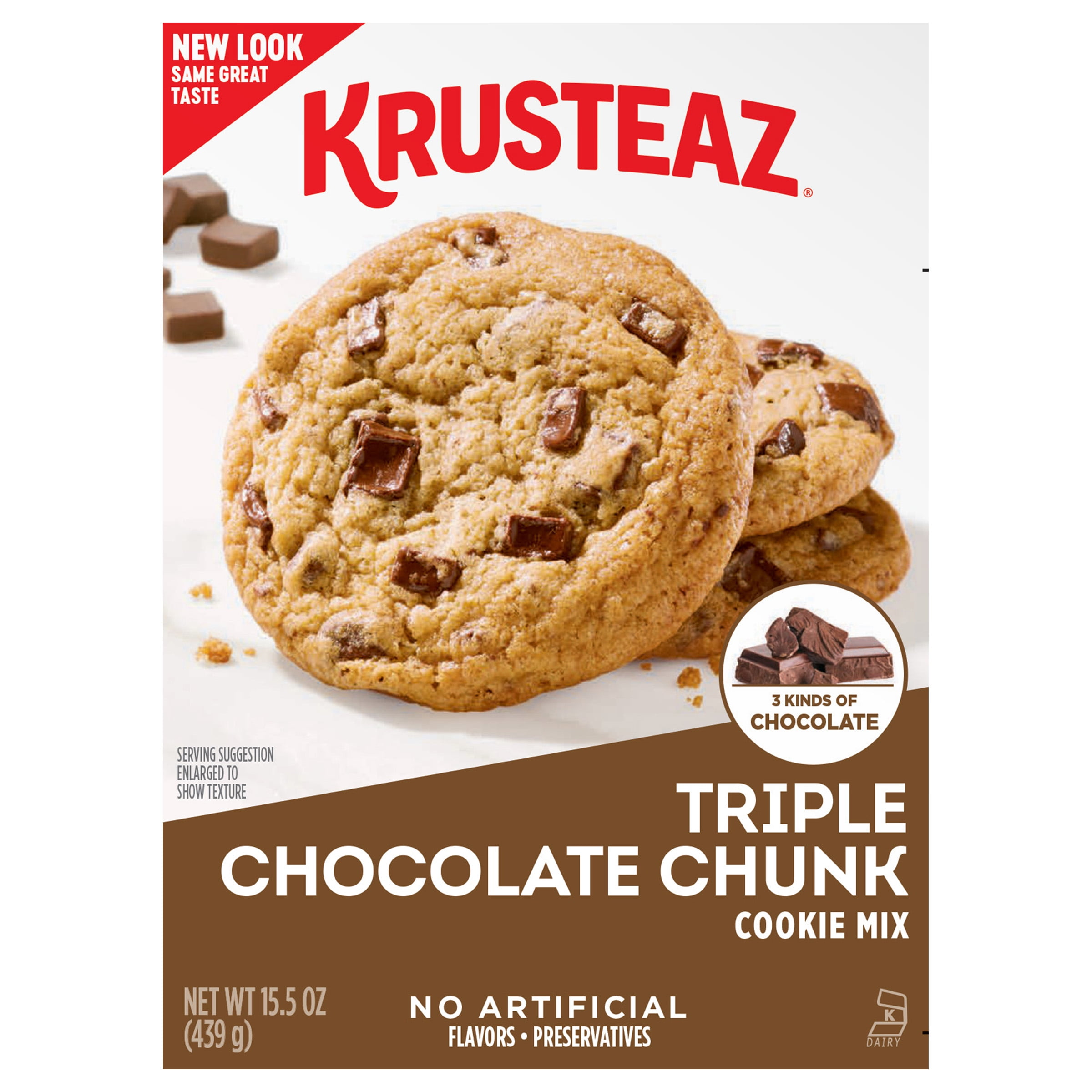 Krusteaz Triple Chocolate Chunk Cookie Mix, 15.5 oz, 2-Pack