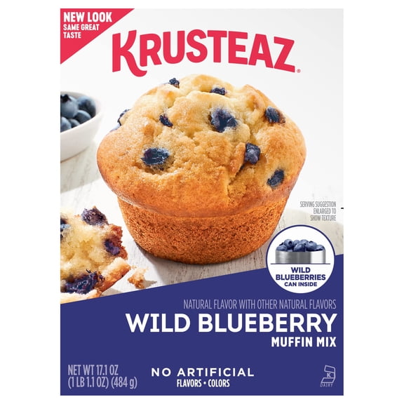 Krusteaz Wild Blueberry Muffin Mix, 17.1 Oz (Pack Of 6) Packaging May Vary