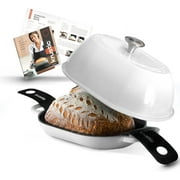 Krustic 5.5 QT Enameled Cast Iron Dutch Oven Pot with Lid and Silicone Baking Mat, Non-Stick